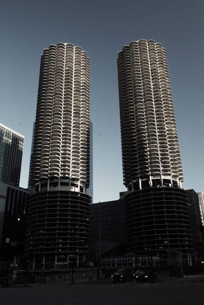 Photo of the Marina Towers apartment complex